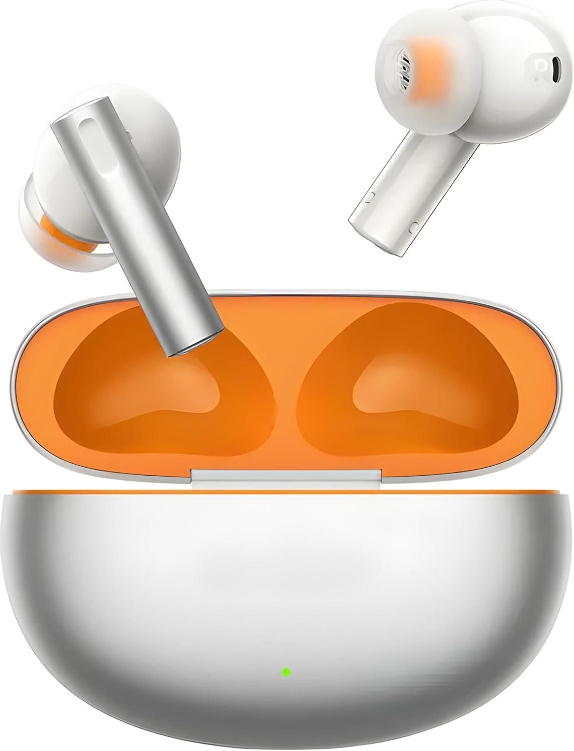 Image of 1st Copy Air 6-Style True Wireless Earbuds with 50dB ANC, Hi-Res Audio & 40H Playback (Flame Silver)