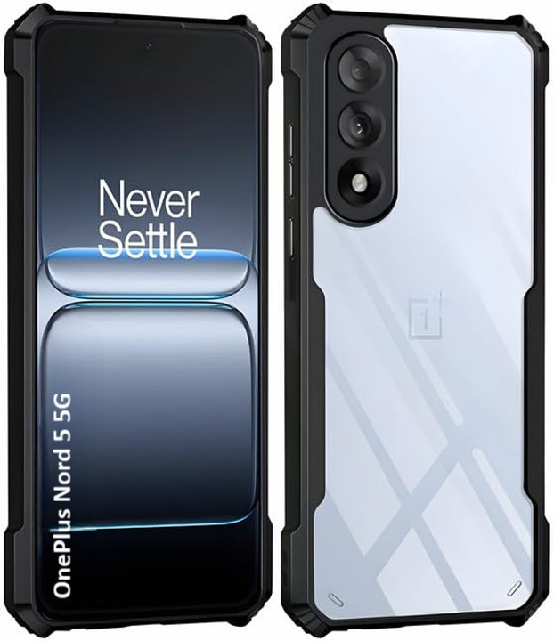 Image of Back Cover for OnePlus Nord 5 5G – Black Rugged Armor Case (Shockproof & Slim)