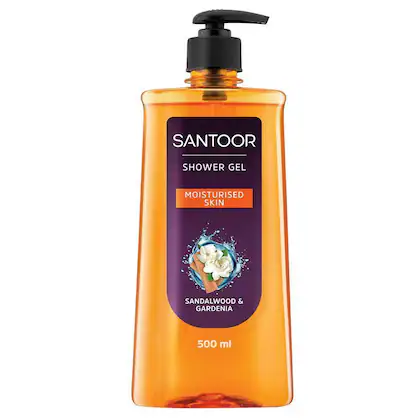Image of Santoor Moisturised Skin Sandalwood and Gardenia Shower Gel 500 ml